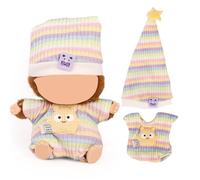 XMBYGY Doll Clothes for Labubu (for Standing/Sitting 17/15cm Plush Doll)(NO Doll)- Multiple Style Accessories Handcrafted Clothing Dress Up Included Cute Headwear and Skirt for Girls Woman (LB136)