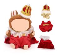XMBYGY Doll Clothes for Labubu (for Standing/Sitting 17/15cm Plush Doll)(NO Doll)- Multiple Style Accessories Handcrafted Clothing Dress Up Included Cute Hat and Coat for Girls Woman (King)