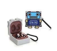 XMBYGY Silicone Case for Galaxy Buds FE/ Buds2 Pro/Buds 2/ Buds Pro/Buds Live, Cute Cartoon Case Protective Cover with Keychain for Samsung Wireless Earbuds (RobotBlue)