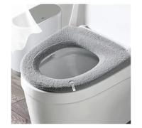 XMCBHSM Toilet Seat Cover Pads Toilet Seat Cover Winter Warm Soft Think Bathroom Toilet Mat Cushion Universal Washable WC Closestool Pad with Handle(Grey)