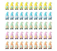 Xmccvt 50Pcs Mini Easter Gnome Figures, 3.5x2.5cm PVC Miniature Gonks Holding A Rabbit Statue For Easter Eggs, Cute Bunny Decoration For Flower Pots, Garden, Patio, Balcony