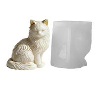 Xmccvt Cat Shape, Sitting Cat Shape, Cement, Art, Craft, Table Decoration, Candle Making Moulds, for Decoration on Dining Table, in the Living Room and Wedding Parties