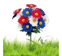 Xmccvt Memorial Flowers for Graves - Weather-Resistant Bouquet,Patriotic Grave Decor Artificial Flowers - for Family Friends History Lovers Park Backyard Holiday