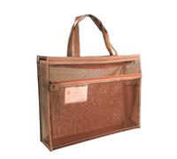 Xmccvt Mesh Art Bag | 17 x 13 x 4.4 Inch Transparent Poster Storage Bag with Handle and Zipper | A3 Artwork Holder for Poster, Painting Book, Watercolor Sketchbook