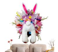 Xmccvt Sweet garland as spring decoration, decoration with bunny back for outdoors, for living room, bedroom, party, birthday, table, indoors and in the garden