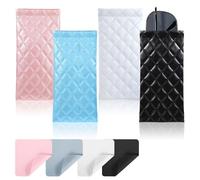 XMDROU 4 PCS Soft Glasses Case for Women & Men, Portable Squeeze Top Slim Glasses Case Leather Sunglasses-Case Pouch, with 4 PCS Cleaning Cloth, Eyeglass Storage Bags (Pink, Blue, Black, White)