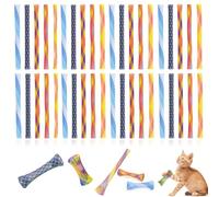 XMDROU 60 PCS Cat Spring Toy, Plastic Coil Cat Toy Interactive Cats Tube Toys Coil Spiral Springs for Cats Bouncing Play Training (Colorful)