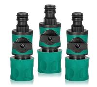 XMDROU Garden Hose Coupling, Pack of 3 Hose Coupling with Regulating Valve, Garden Hose, Stopcock, Quick Coupling Extender, Water Hose Connector for 1/2 Inch Water Hoses