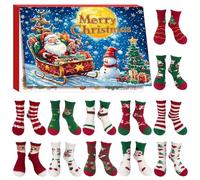 Xmeden Christmas Advent Calendar 2025, 12 Days Christmas Socks Advent Calendar, 12 Pairs Socks for Adults, Women, Adult Kids, Xmas Party Favor Gifts.