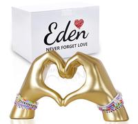 Xmeden Gold Heart Hands Sculpture, Decor for Living Room Bedroom Bookshelf, Mother's Gifts Form duaghter Son, Gifts for Mom Mother' s Day, Father's Day (No Bracelets)