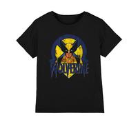 X-Men Boys Retro Wolverine Unisex Kids T-Shirt, Black, 7-8 Years UK