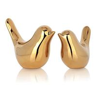XMGZQ 2 Pcs Gold Decor Accents,Small Animal Statues,Modern Home Decorative, Birds Sculpture, Ornaments for Shelf, Bookshelf, Coffee Table,Knick Knacks Home Decor for Shelves(Gold Bird)