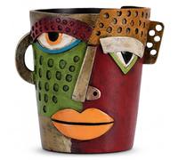 XMGZQ Abstract Cubism Face Planter,Pop Art Sculpture & Vase Decor,Unique Picasso Style Flower Pot,for 4-6 Inch Succulents & Houseplants,Drainage Hole Included,Statement Gift (Rustic)