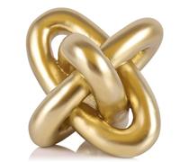 XMGZQ Gold Knot Decor for Coffee Table, Chain Link Living Room Item for Bookshelf, Entryway, Nightstand, TV Stand, Minimalist Knot Sculpture for Home