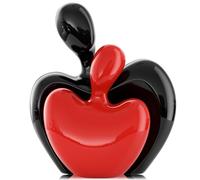 XMGZQ Mini Hugging Couple Statue Ceramic Lover Figurine Home Decor is a Romantic Gift for Her on Wedding Anniversary and Valentines, TV Stand Decoration Knick Knacks for Shelves (Red)