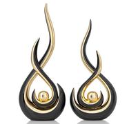 XMGZQ Modern Abstract Art Home Decor Accent,Contemporary Statues Coffee Table Decor for Living Room,Table Centerpieces for Dining Room,Ceramic Sculptures Knick Knacks for TV Stand Show Piece (Black)