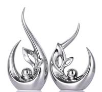 XMGZQ Silver Home Decor Accent,Art Mid Century Modern Decor,Blue and Gold Living Room Decor and Accessories,Gold Centerpieces for Tables,Abstract Ceramic Statue and Sculpture