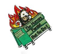 XMHBG The Horrors Persist But So Do I Embroidered Patch - Funny Animal Applique Iron-On/Sew-On Hook & Loop Patch for Backpacks, Hats, Jackets, Vests, Lunch Bags - Cute Trucker Hat & Accessory Patches