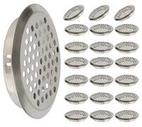 XMHF 20Pcs Air Vents 2 Inch Circular Soffit Vent Stainless Steel Round Vent Mesh Hole Louver for Kitchen, Bathroom, Cabinet, Wardrobe and Shoe Cabinet