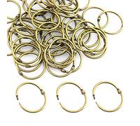 XMHF 50pcs 1-inch Book Rings, Metal Loose Leaf Binder Ring Clips for Notebook Diary Photo Album DIY Planner Bronze