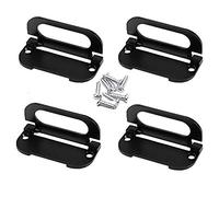 XMHF 7.5cm/2.95'' Recessed Type Furniture Wardrobe Drawer Pull Handle Flat Black Cabinet Flush Ring Pull Rectangle,Pack of 4