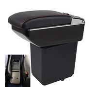 XMHL Armrest Box Compatible With Citroen Berlingo 2010 2011 2012-2017 2018 2019 2020, Center Console Storage Box With Cup Holder & Ashtray Black