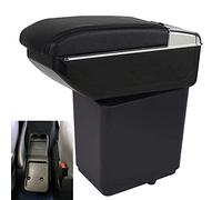 XMHL Armrest Box Compatible With Citroen Berlingo 2010-2020, Center Console Storage Box With Cup Holder & Ashtray Black/Single Layer Rotatable