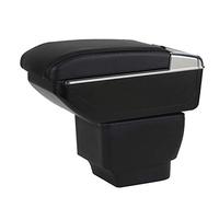 XMHL Armrest Box Compatible With Mazda 2 / Demio 2006 2007 2008 2009 2010 2011 2012 2013 2014-2019 Center Console Storage Box With Cup Holder & Ashtray Black/Double Layer