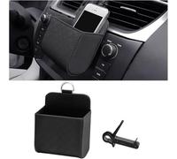 XMHLFC Car Air Vent Storage Bag for Audi A6L A6 A7 A8 Q7 Q8 E-Tron, PU Car Organiser Air Ventilation Organizer Bag Box with Hook for Keys, Coins,A/Black