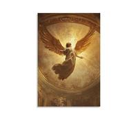 XMHMYHZJ A Baroque-style Angel Floating in Golden Light, Inspired by Classical Frescoes Wall Art Mural Modern Decoration Hanging Art Poster 12x18inch(30x45cm)