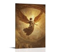 XMHMYHZJ A Baroque-style Angel Floating in Golden Light, Inspired by Classical Frescoes Wall Art Mural Modern Decoration Hanging Art Poster 08x12inch(20x30cm)