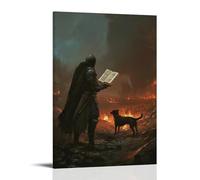 XMHMYHZJ A Black Dog Follows The Knight Across A Battlefield Where The Only Sound Is The Turning of Scripture Pages. Wall Art Mural Modern Decoration Hanging Art Poster 20x30inch(50x75cm)