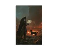 XMHMYHZJ A Black Dog Follows The Knight Across A Battlefield Where The Only Sound Is The Turning of Scripture Pages. Wall Art Mural Modern Decoration Hanging Art Poster 24x36inch(60x90cm)