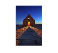 XMHMYHZJ A Chapel in The Desert Glows from Within, Casting A Shadow in The Shape of A Dove Across The Sand. Wall Art Mural Modern Decoration Hanging Art Poster 12x18inch(30x45cm)