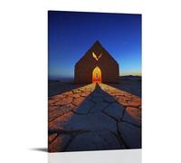 XMHMYHZJ A Chapel in The Desert Glows from Within, Casting A Shadow in The Shape of A Dove Across The Sand. Wall Art Mural Modern Decoration Hanging Art Poster 24x36inch(60x90cm)