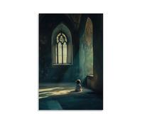 XMHMYHZJ A Child’s Prayer Echoes Inside The Chapel, Waking Dust And Light That Had Long Forgotten The Sound of Hope. Wall Art Mural Modern Decoration Hanging Art Poster 16x24inch(40x60cm)