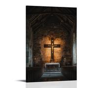 XMHMYHZJ A Choir Sings Beneath An Ancient Cross, Their Voices Making The Text on The Chapel Walls Shimmer. Wall Art Mural Modern Decoration Hanging Art Poster 16x24inch(40x60cm)
