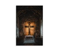 XMHMYHZJ A Choir Sings Beneath An Ancient Cross, Their Voices Making The Text on The Chapel Walls Shimmer. Wall Art Mural Modern Decoration Hanging Art Poster 16x24inch(40x60cm)
