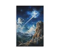 XMHMYHZJ A Comet Forms A Cross As It Flies over The Earth, Watched by Angels Resting on Mountaintops. Wall Art Mural Modern Decoration Hanging Art Poster 12x18inch(30x45cm)