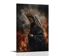 XMHMYHZJ A Crown of Silence Rests on Mary’s Head As She Walks Into A Fire That Forgets to Burn. Wall Art Mural Modern Decoration Hanging Art Poster 24x36inch(60x90cm)