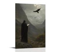 XMHMYHZJ A Falcon Returns A Page of Psalms to A Wandering Monk Lost in The Hills. Wall Art Mural Modern Decoration Hanging Art Poster 20x30inch(50x75cm)
