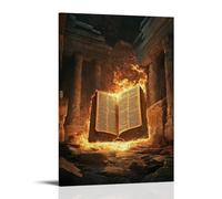 XMHMYHZJ A Flame in The Temple - The Bible Glowing Amid Ancient Ruins Wall Art Mural Modern Decoration Hanging Art Poster 20x30inch(50x75cm)