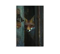 XMHMYHZJ A Fox Peeks through The Chapel Door As Bells Chime Without Hands to Pull Them. Wall Art Mural Modern Decoration Hanging Art Poster 24x36inch(60x90cm)