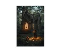 XMHMYHZJ A Fox Watches from The Forest Edge As Mary Lights Candles Inside An Abandoned Chapel. Wall Art Mural Modern Decoration Hanging Art Poster 08x12inch(20x30cm)