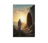 XMHMYHZJ A Gentle Wind Stirs The Veil Beside The Tomb, Revealing The Risen Lord Beneath The Waking Sun. Wall Art Mural Modern Decoration Hanging Art Poster 16x24inch(40x60cm)