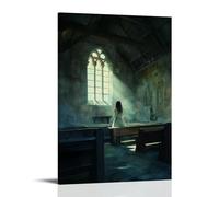 XMHMYHZJ A Girl Sings Alone Inside A Chapel, Her Voice Rising Like Incense through Broken Rafters. Wall Art Mural Modern Decoration Hanging Art Poster 08x12inch(20x30cm)