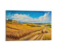 XMHMYHZJ A Harvest Scene in The Fields with Golden Crops And Farmers at Work Wall Art Mural Modern Decoration Hanging Art Poster 20x30inch(50x75cm)