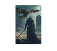 XMHMYHZJ A Hawk Lands on The Knight’s Armored Arm As He Bows in Silence at The Gates of A Fallen Kingdom. Wall Art Mural Modern Decoration Hanging Art Poster 16x24inch(40x60cm)