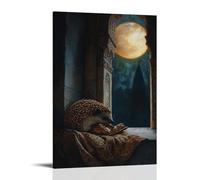 XMHMYHZJ A Hedgehog Curls Against Mary’s Sandals in A Monastery Lit by Moonlight Wall Art Mural Modern Decoration Hanging Art Poster 20x30inch(50x75cm)