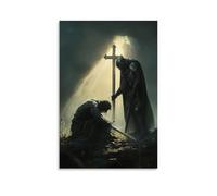 XMHMYHZJ A Knight Drops His Sword to Lift A Beggar, As The Cross behind Him Shimmers in Soft Light. Wall Art Mural Modern Decoration Hanging Art Poster 20x30inch(50x75cm)